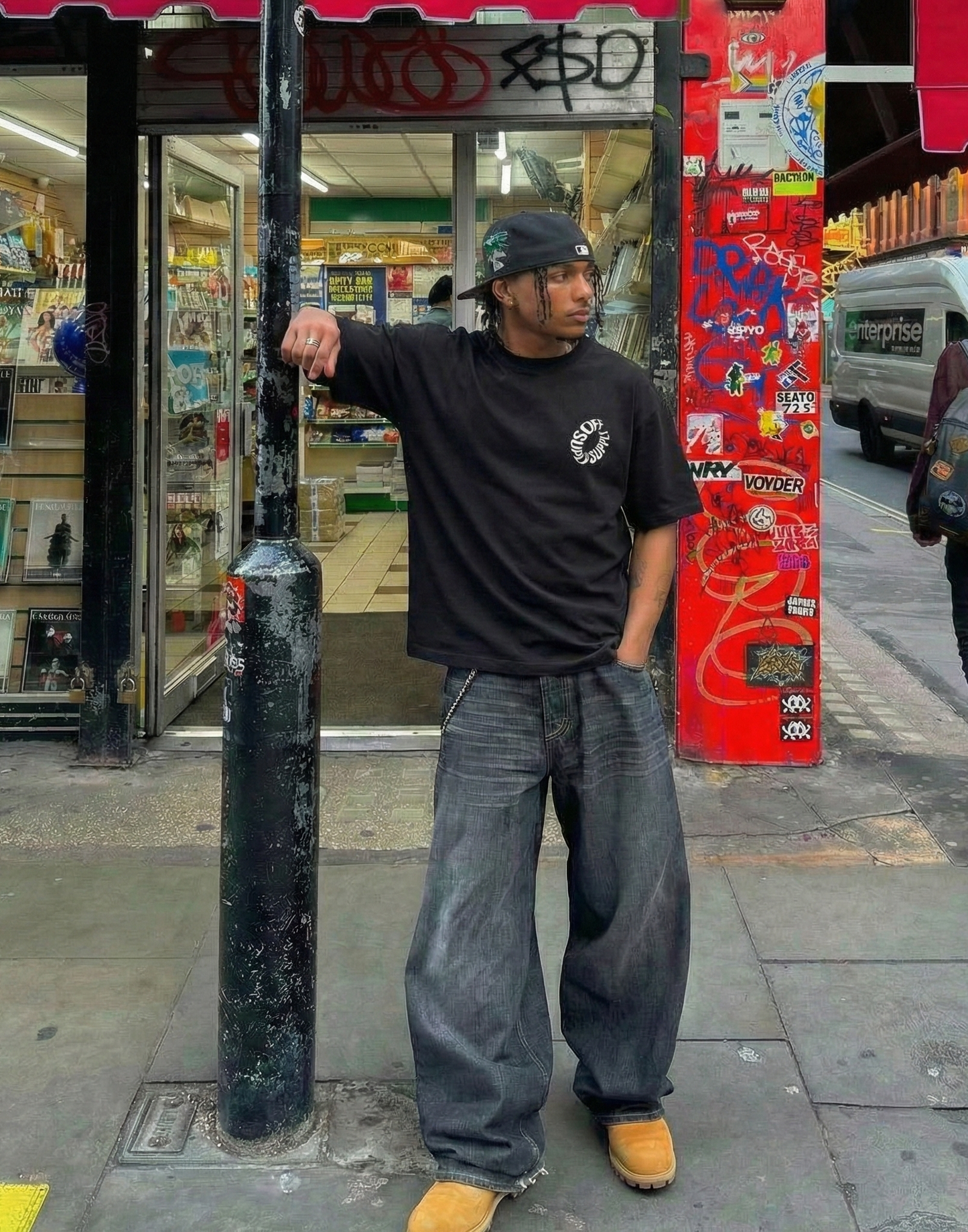 Off Supply Premium Heavyweight Graphic Black T-Shirt