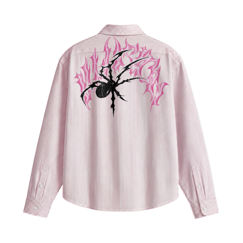 Off Supply Line Up Pink Striped Shirt