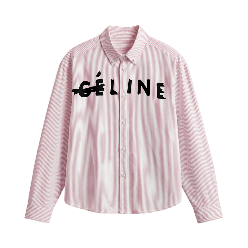 Off Supply Line Up Pink Striped Shirt