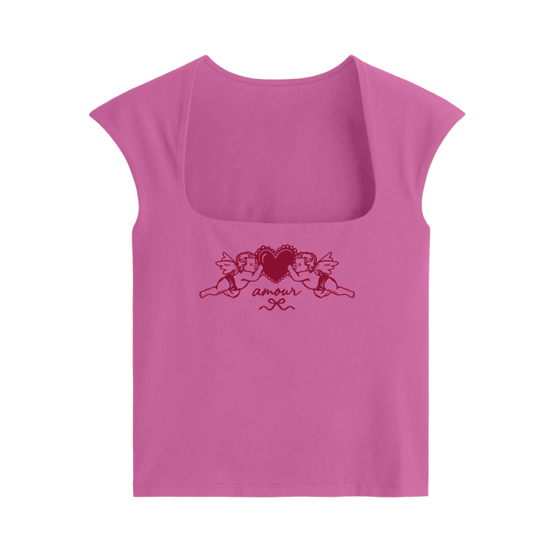 Off Supply Amour Pink Crop Top