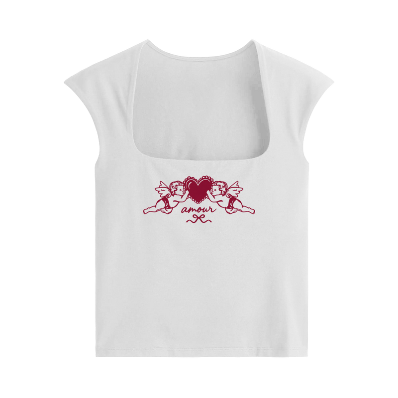 Off Supply Amour White Crop Top