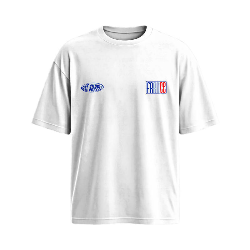 Off Supply Bleu Blanc White T-Shirt
