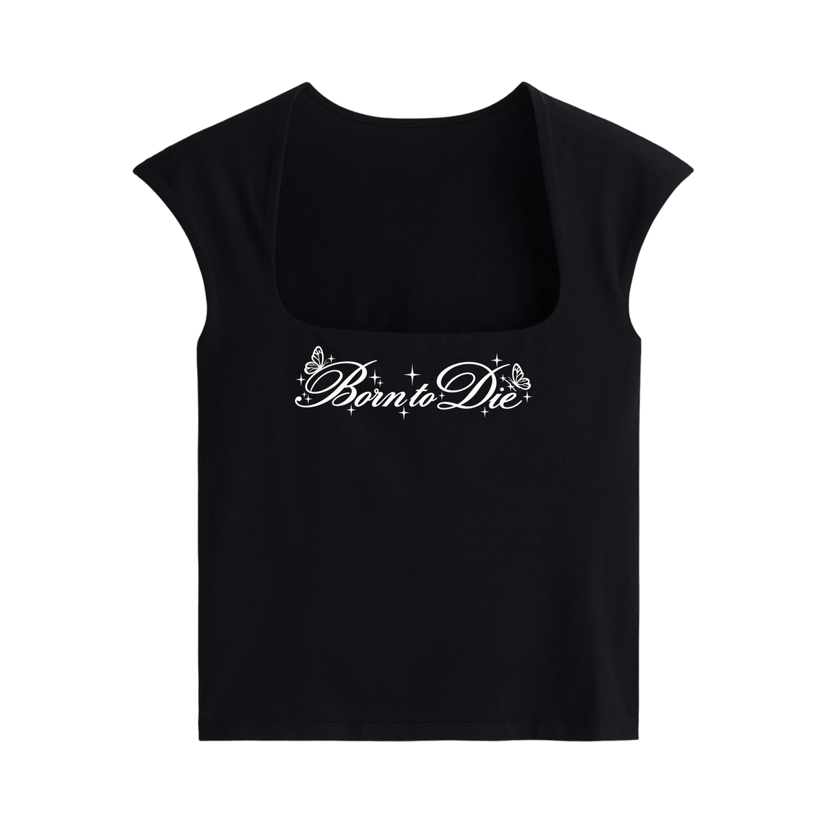 Off Supply Born to Die Black Crop Top