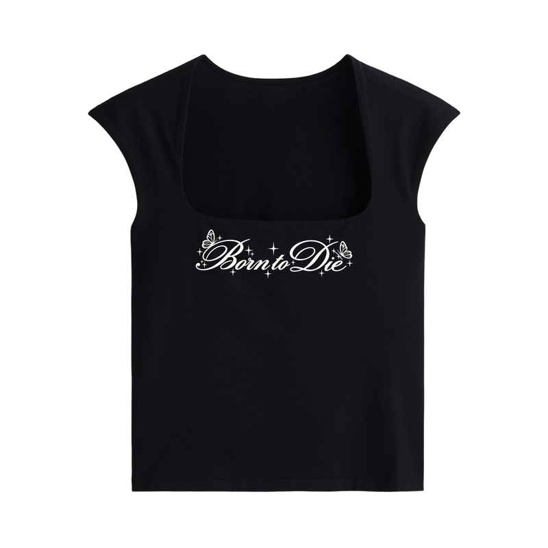Off Supply Born to Die Black Crop Top
