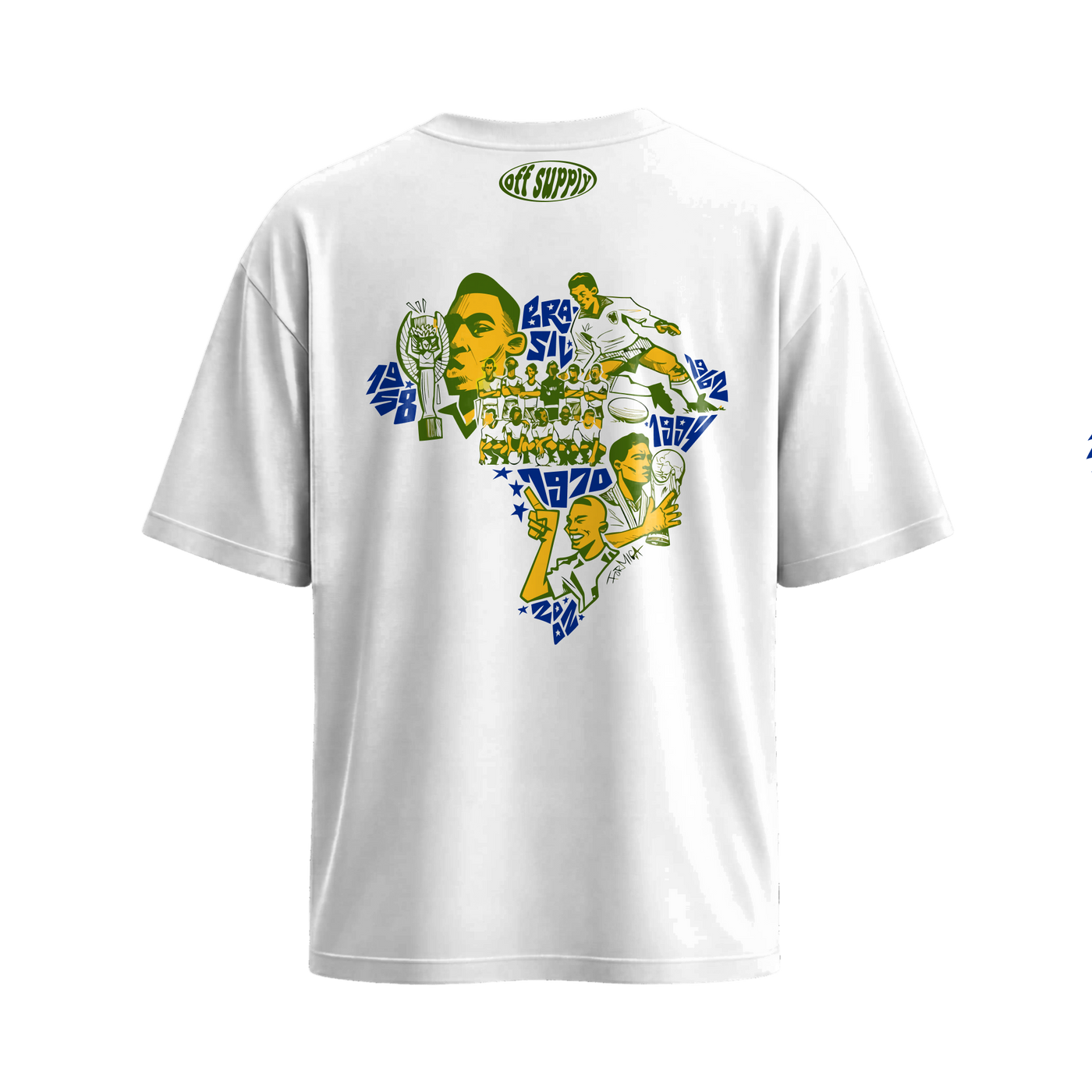 Off Supply Brazil Heritage White T-Shirt