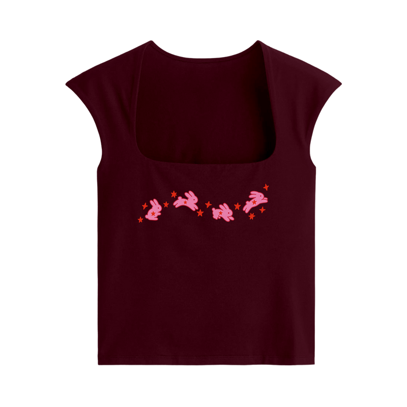 Off Supply Brisk Cherry Red Crop Top