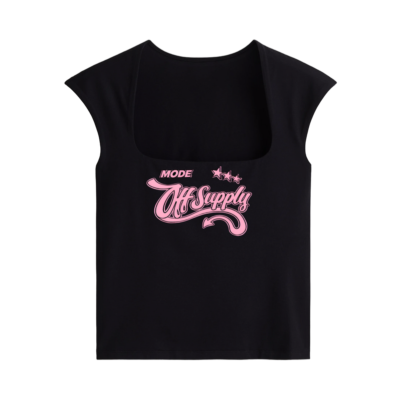 Off Supply Devil Mode Black Crop Top