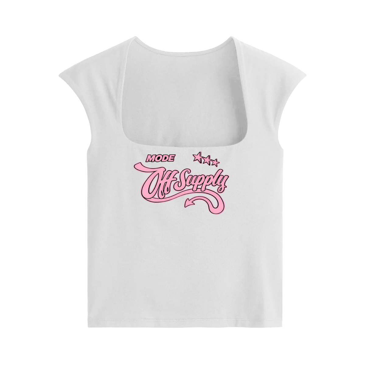 Off Supply Devil Mode White Crop Top