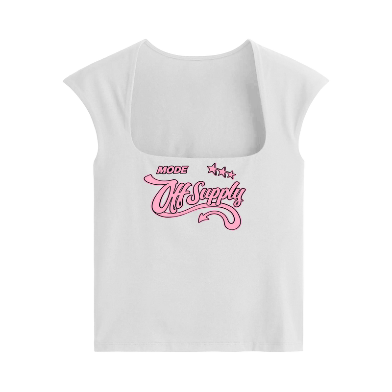 Off Supply Devil Mode White Crop Top