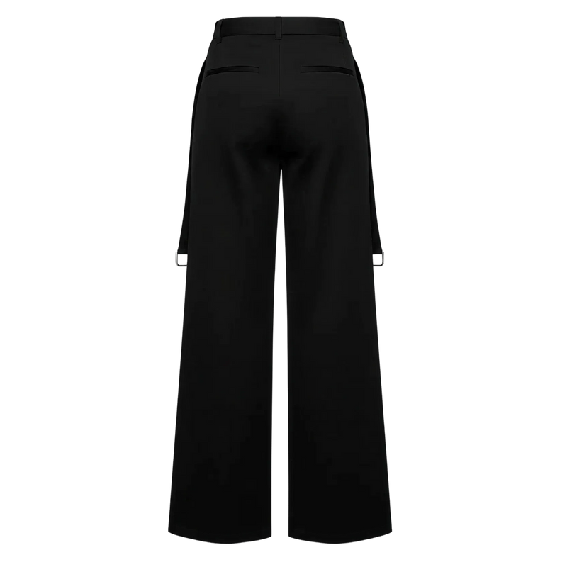 Off Supply Double Belted Wide Pants