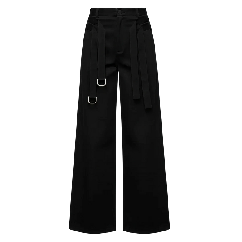 Off Supply Double Belted Wide Pants