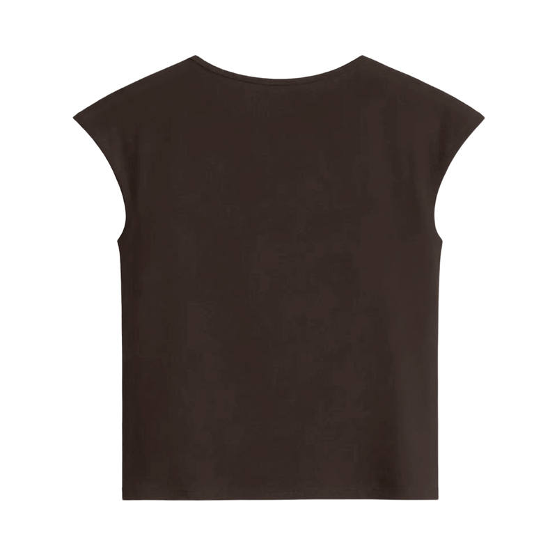 Off Supply Focus Brown Crop Top