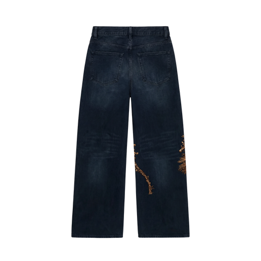 Off Supply Gilded Crane Embroidered Denim — Limited Edition