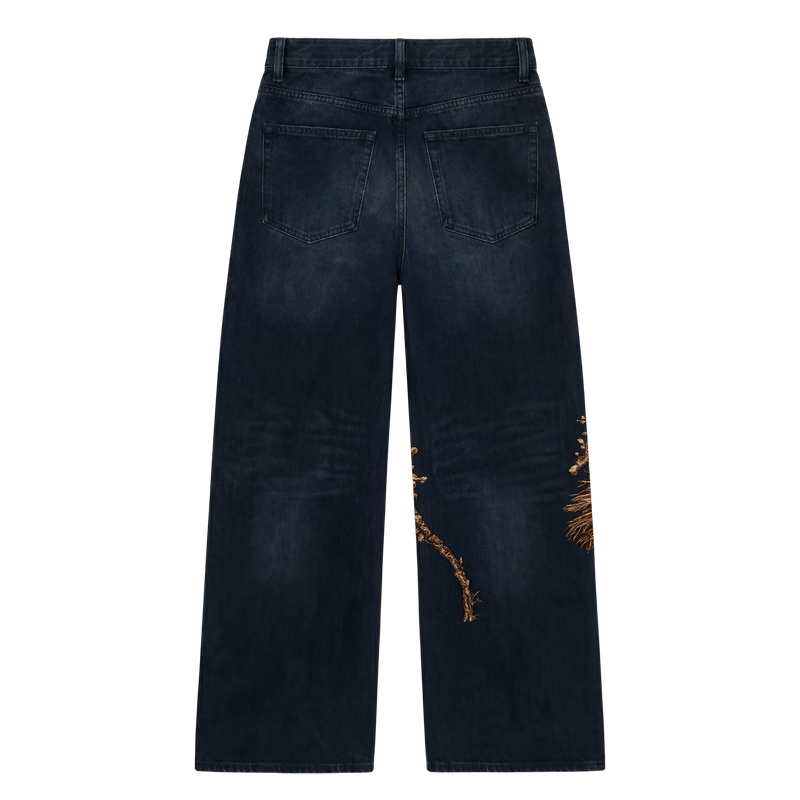 Off Supply Gilded Crane Embroidered Denim — Limited Edition