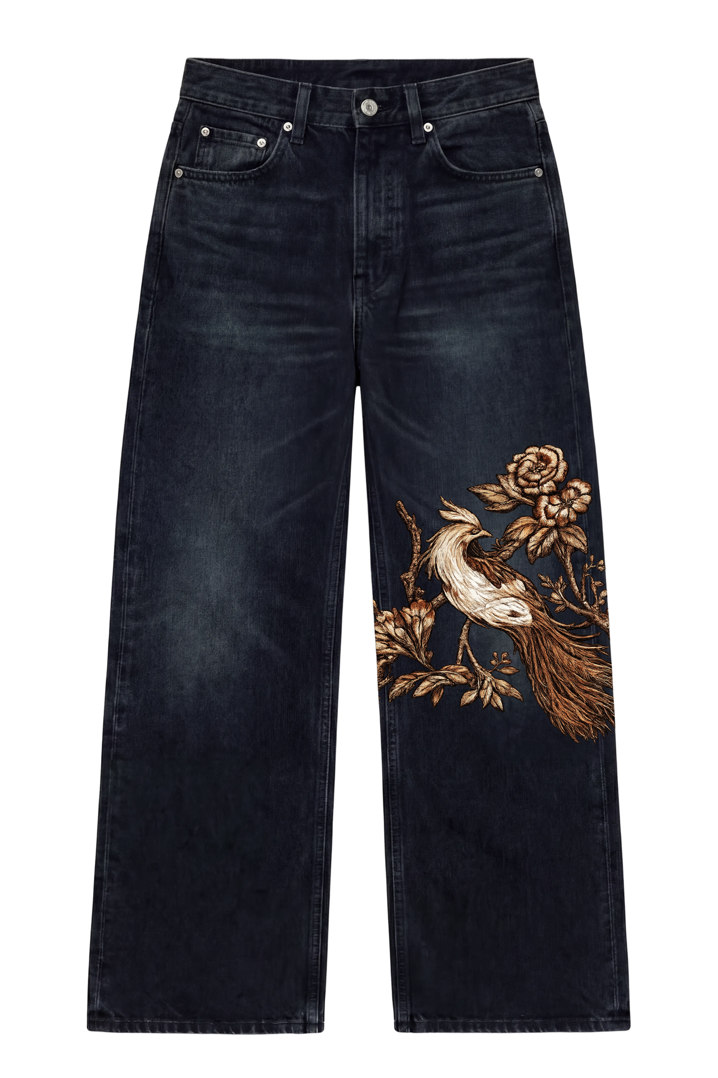 Off Supply Gilded Crane Embroidered Denim — Limited Edition