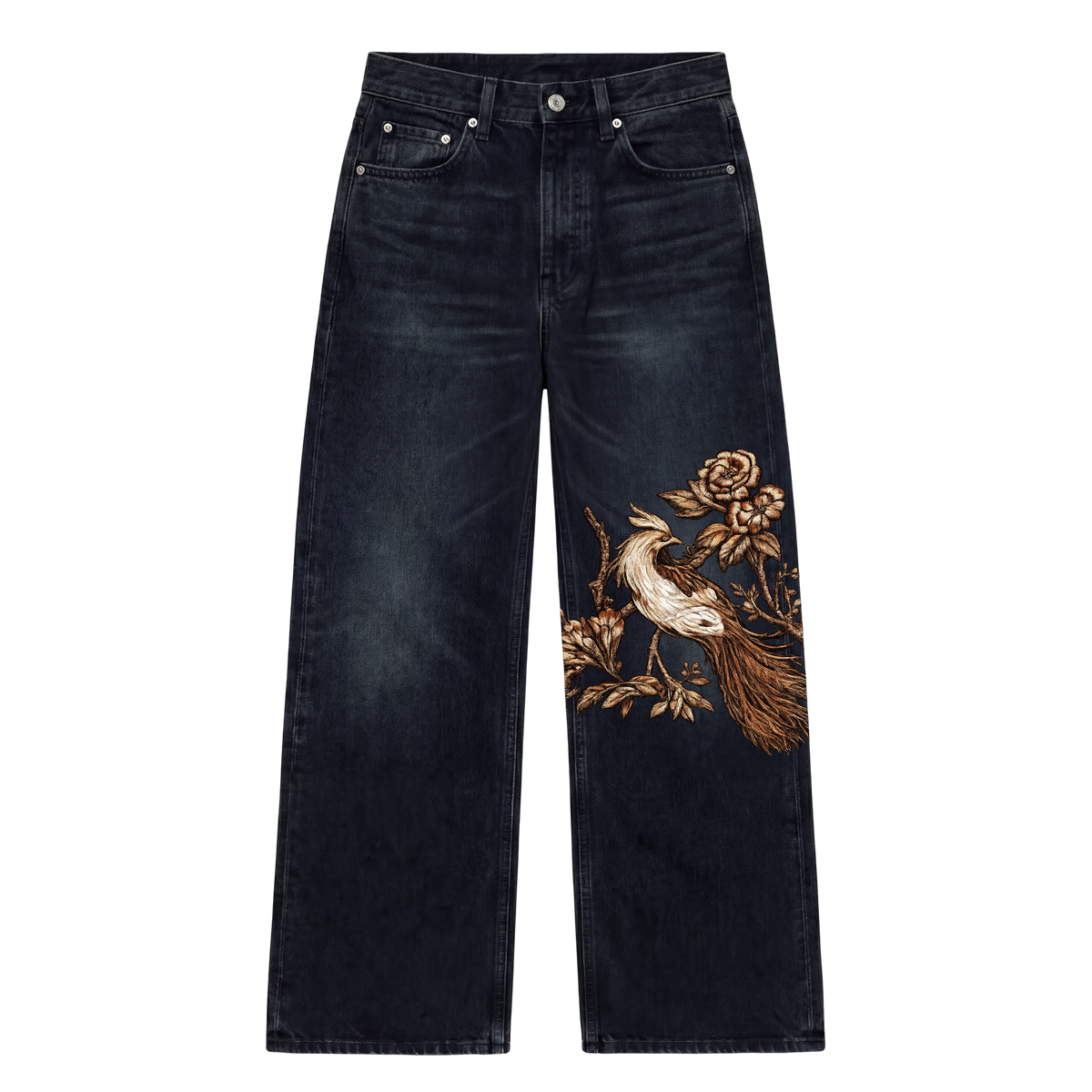 Off Supply Gilded Crane Embroidered Denim — Limited Edition