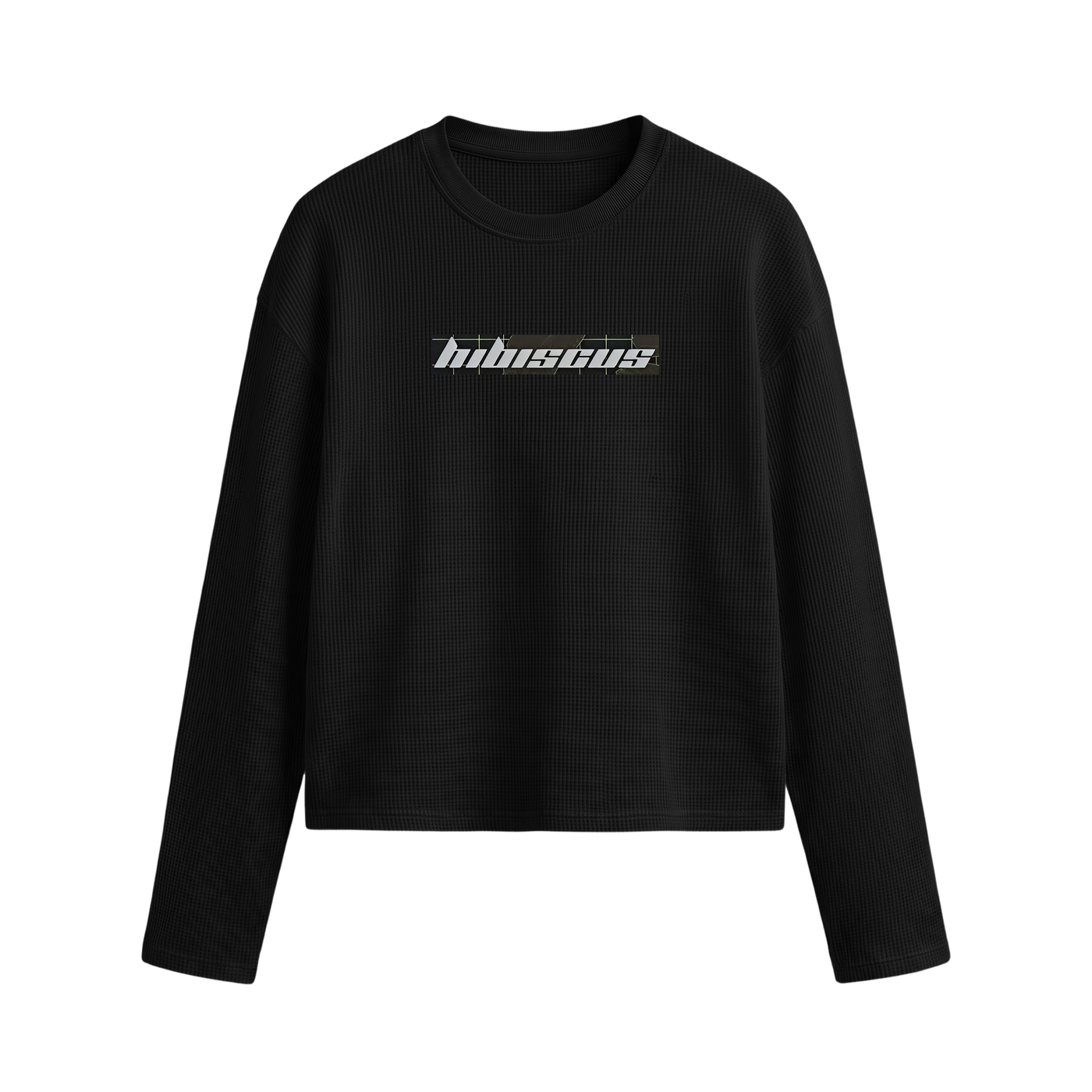 Off Supply Hibiscus Black Waffle T-shirt