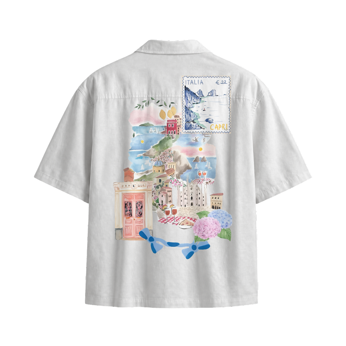Off Supply Limoncello Afternoons Bowling Shirt White