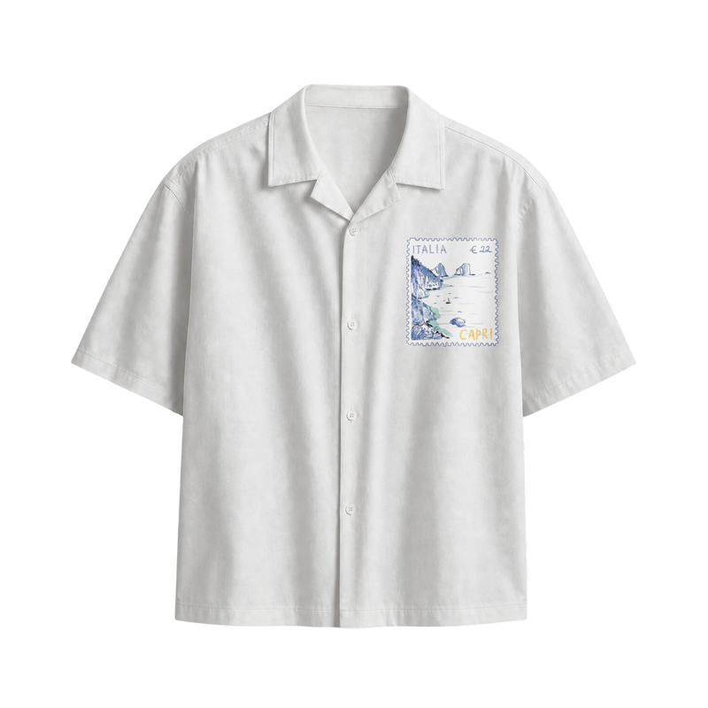 Off Supply Limoncello Afternoons Bowling Shirt White