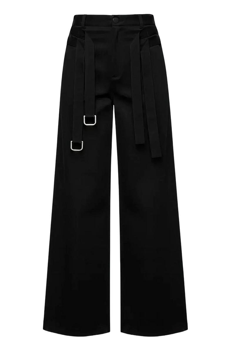 Off Supply Double Belted Wide Pants