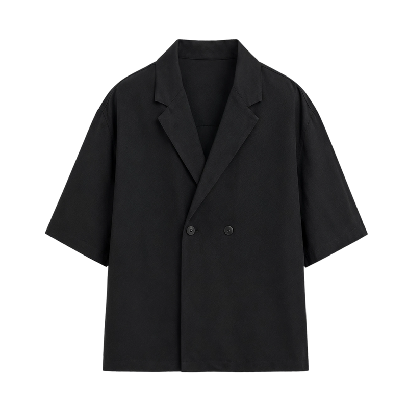 Off Supply Riviera Double-Breasted Black Shirt