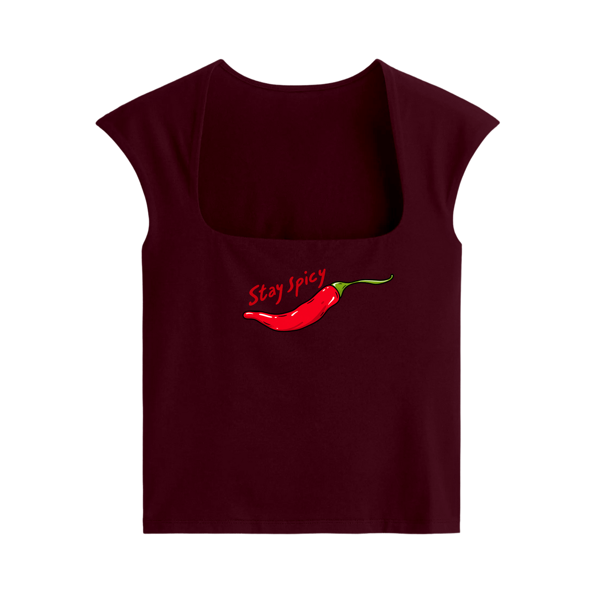 Off Supply Stay Spicy Cherry Red Crop Top