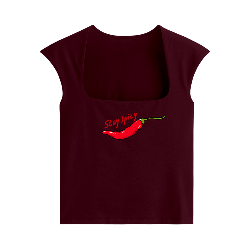 Off Supply Stay Spicy Cherry Red Crop Top