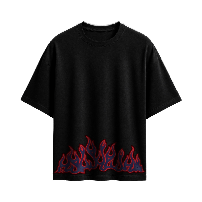 Off Supply Aurora Flames Statement T-shirt