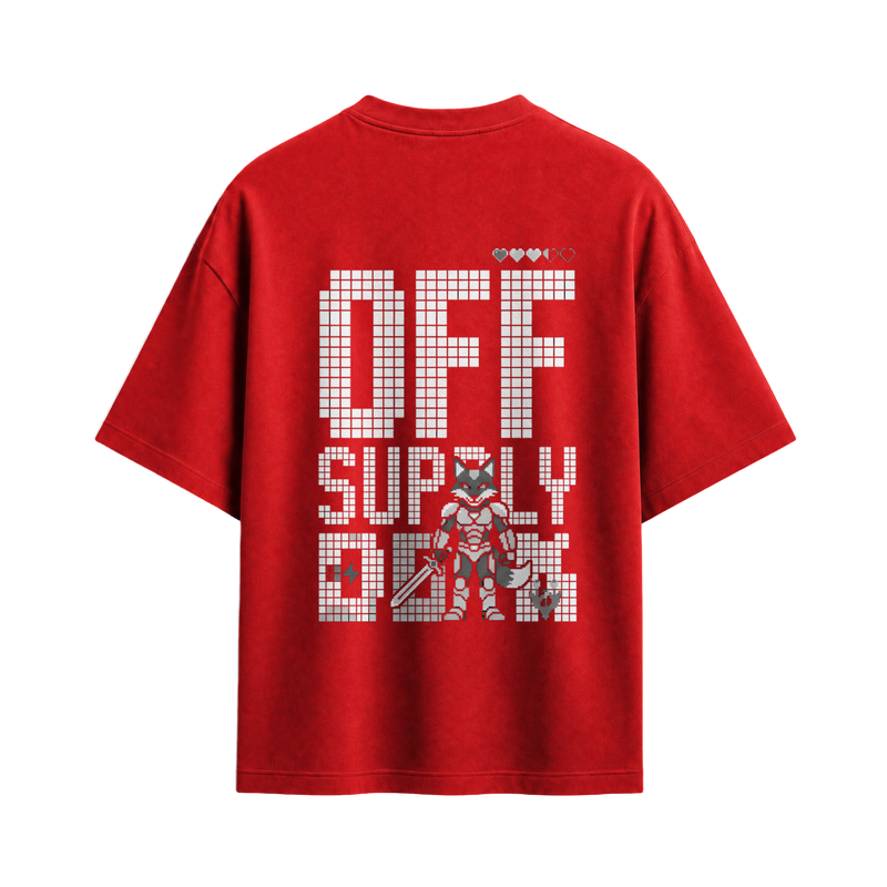 Off supply Pixel Warrior Red T-shirt