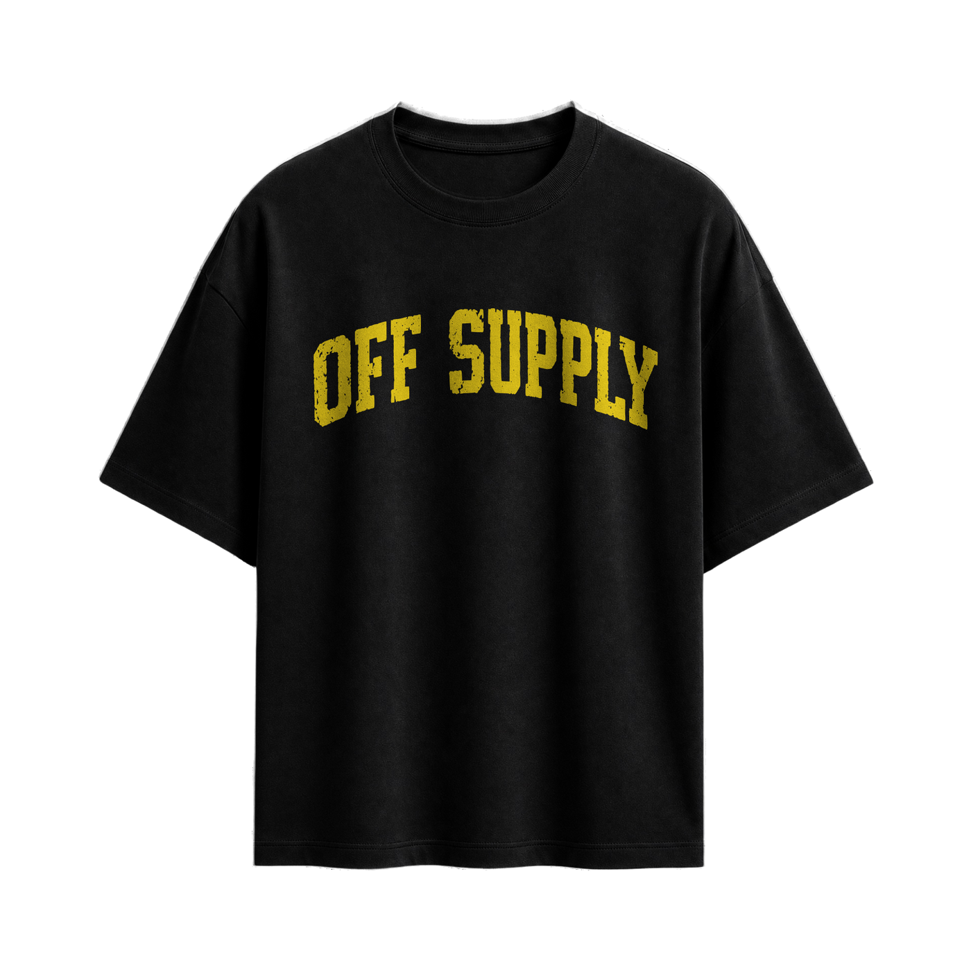 Off supply Varsity text Black T-shirt