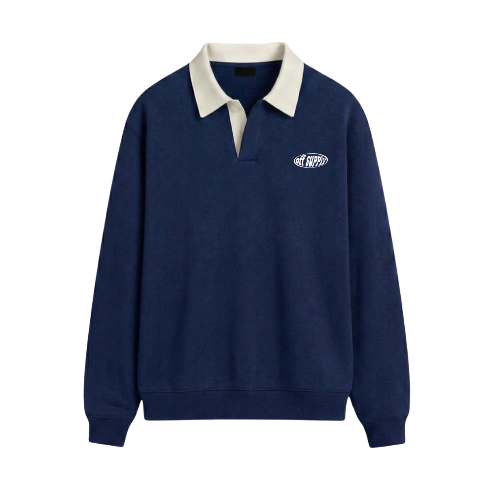 Off supply Classic navy blue polo sweatshirt
