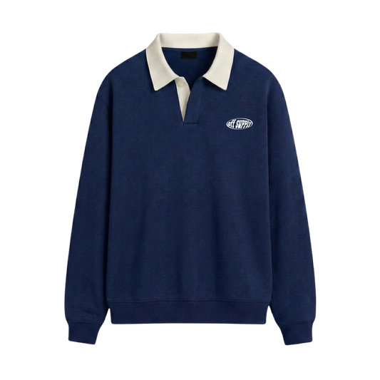 Off supply Classic navy blue polo sweatshirt