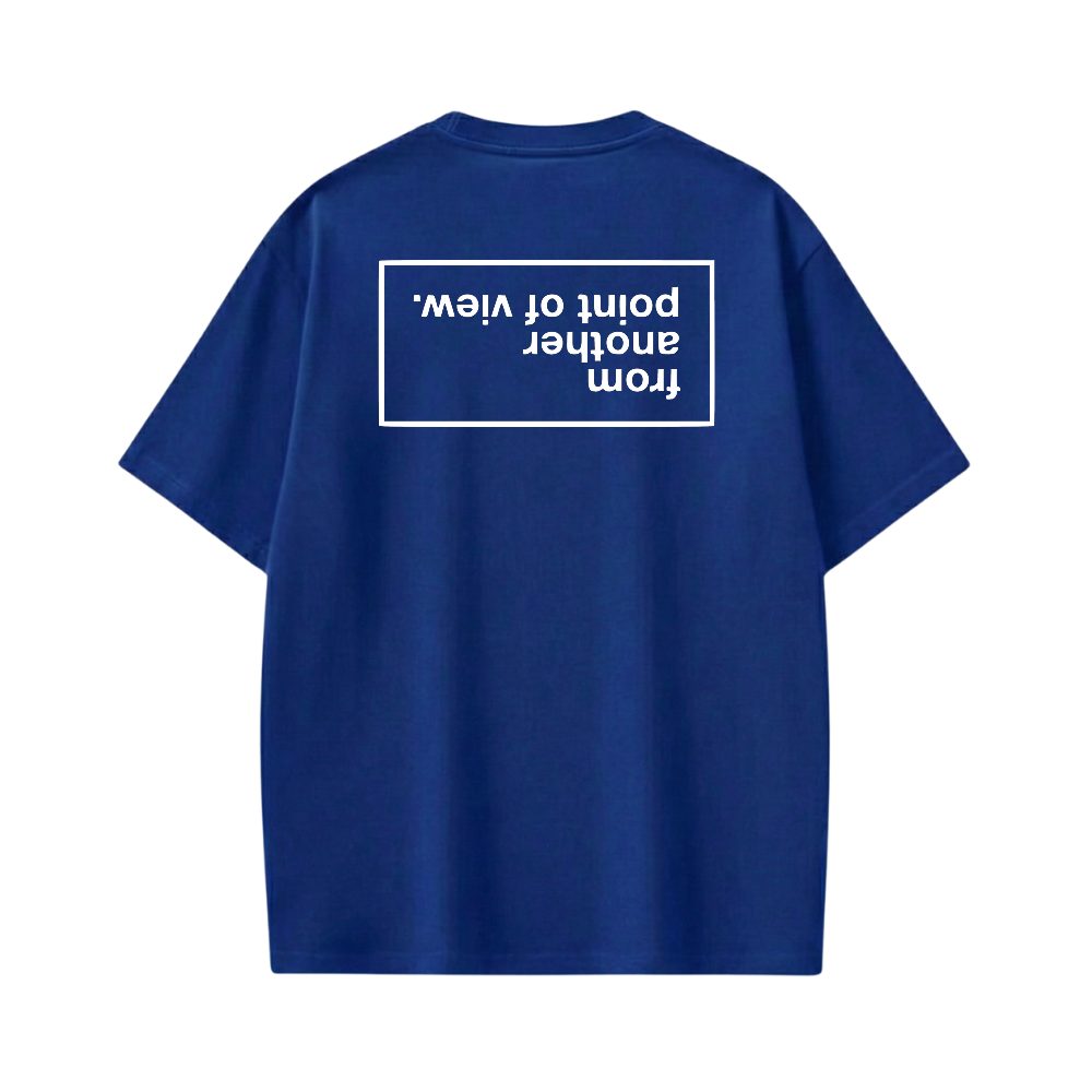 Off supply From another POV blue t-shirt