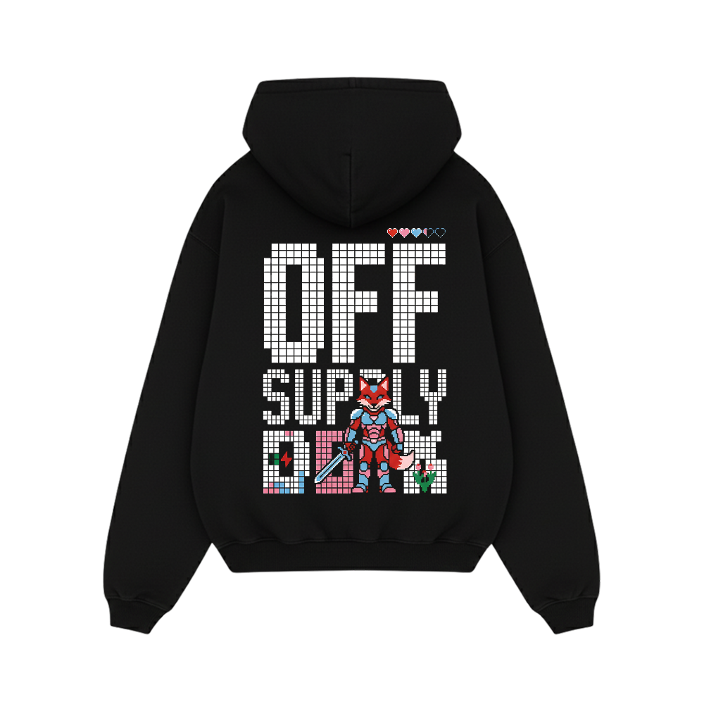 Off supply Pixel Warrior Black Hoodie