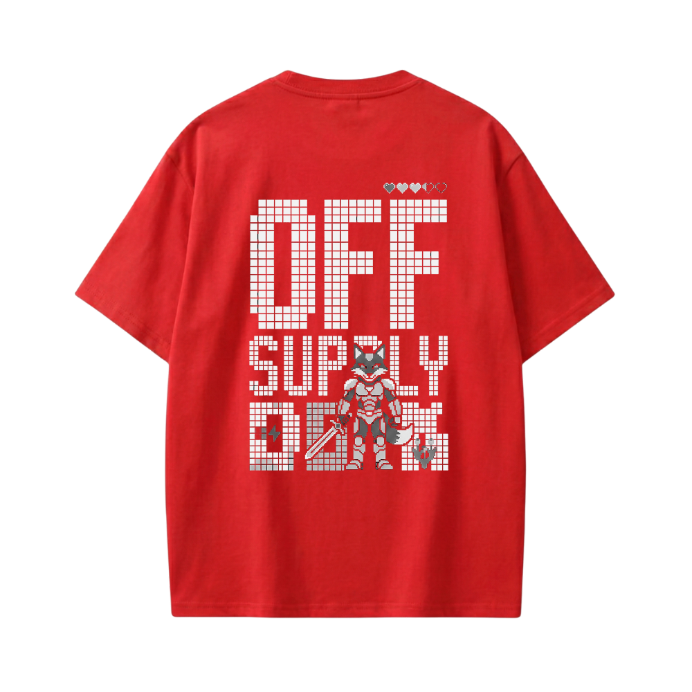 Off supply Pixel Warrior Red T-shirt