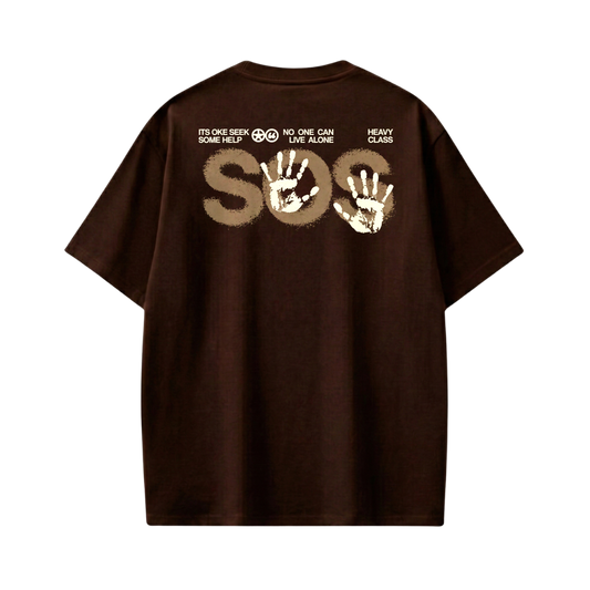 Off supply SOS Brown T-shirt