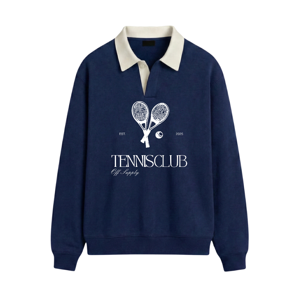 Off supply Tennis Club Navy Polo Sweatshirt