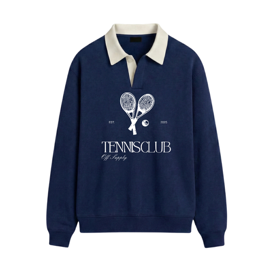 Off supply Tennis Club Navy Polo Sweatshirt