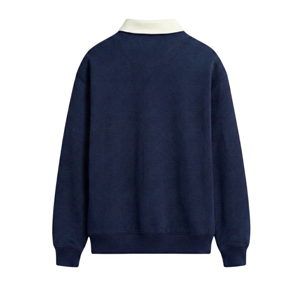 Off Supply Classic Polo Sweatshirt Navy Blue