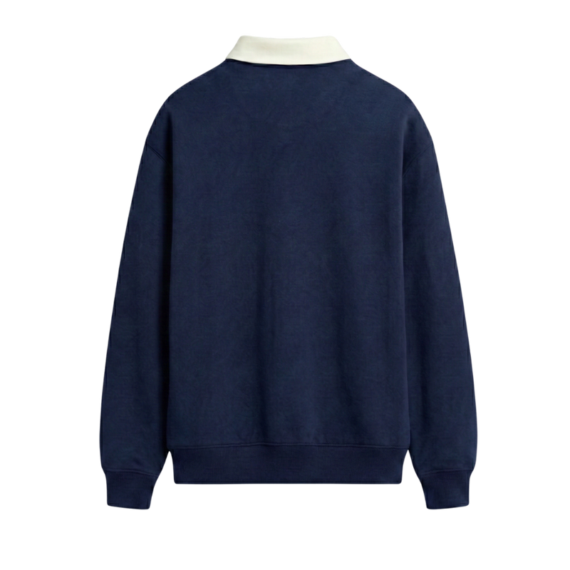 Off Supply Classic Polo Sweatshirt Navy Blue