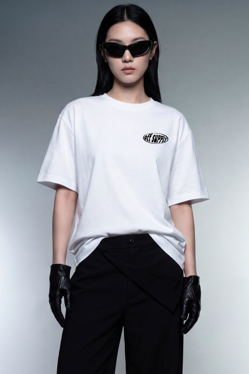 a-girl-off-supply-white-t-shirt model front