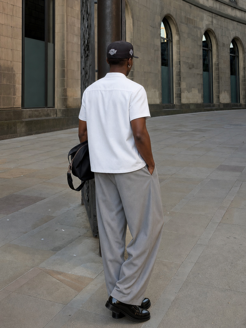 OFF SUPPLY CLASSIC HARMONY WHITE SHIRT – model back