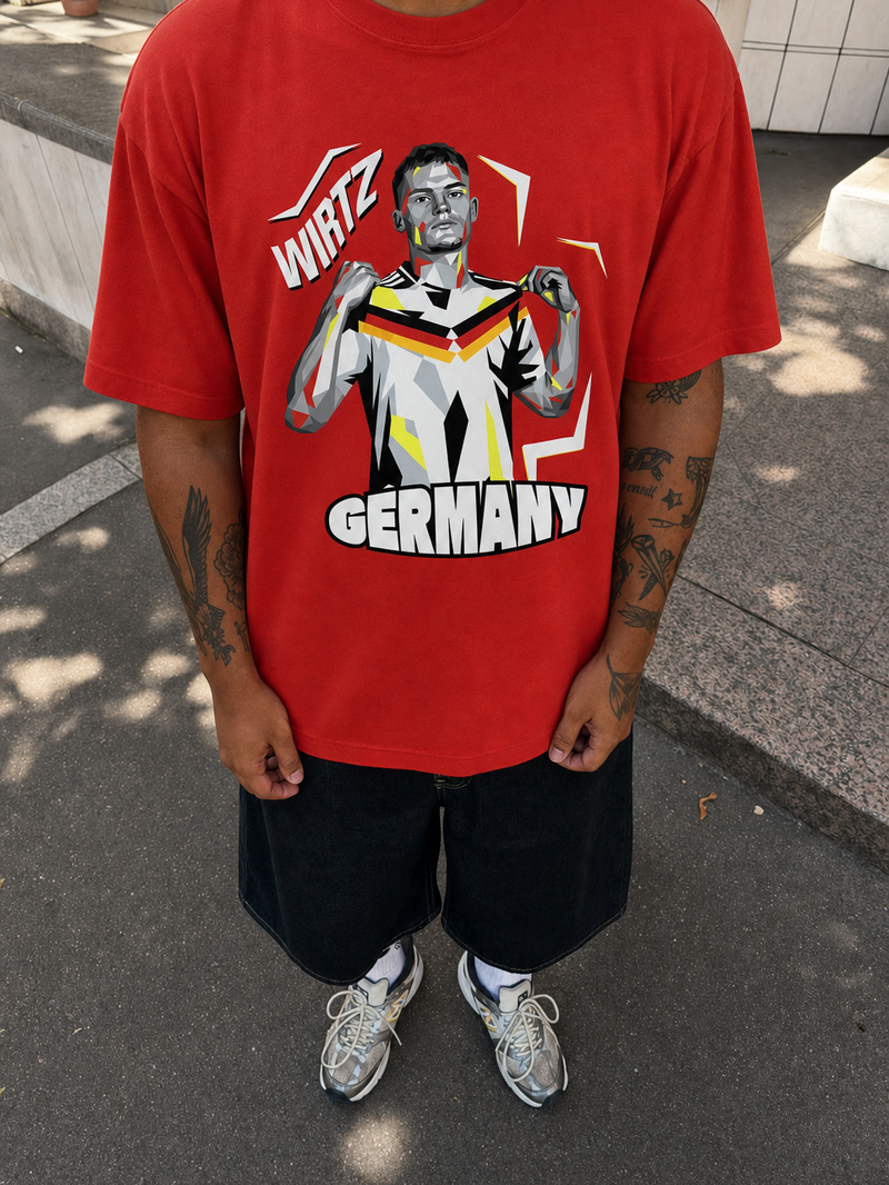 Off Supply Wirtz Spirit Red T-Shirt – model front
