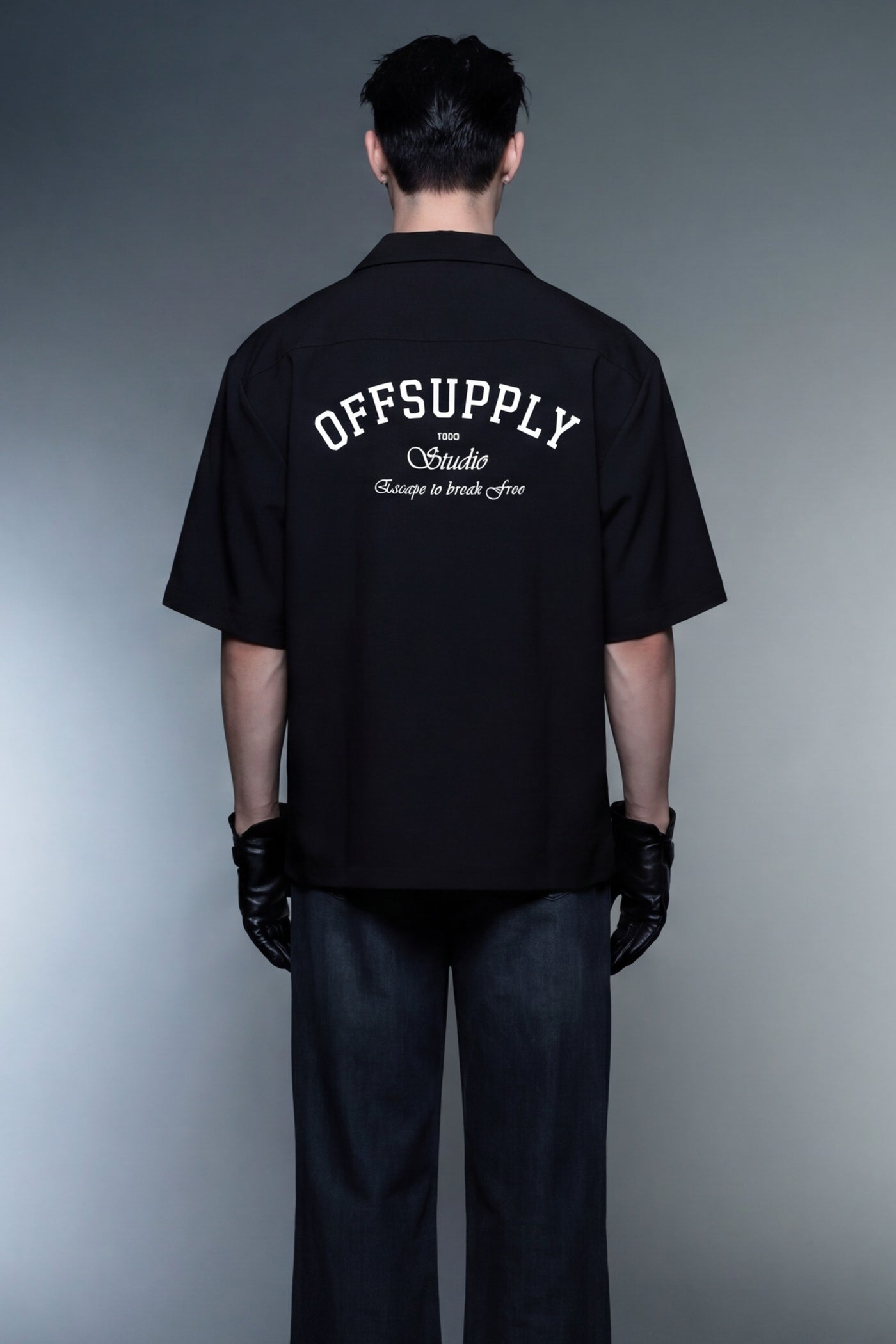 black-bowling-shirt model back