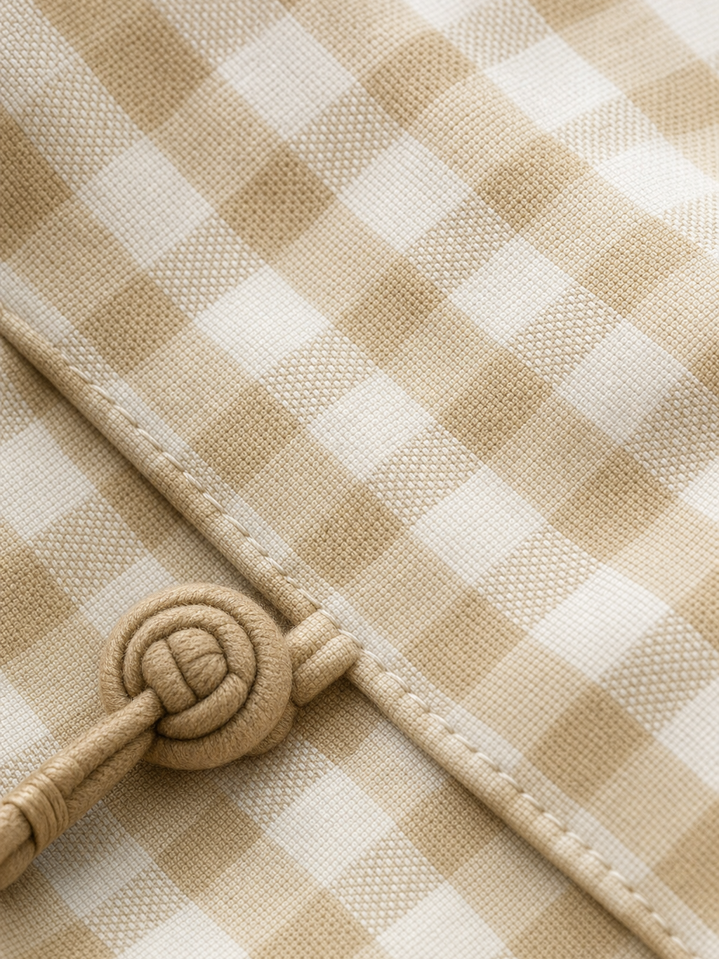 OFF SUPPLY HARMONY BEIGE CHECKS SHIRT – close-up detail