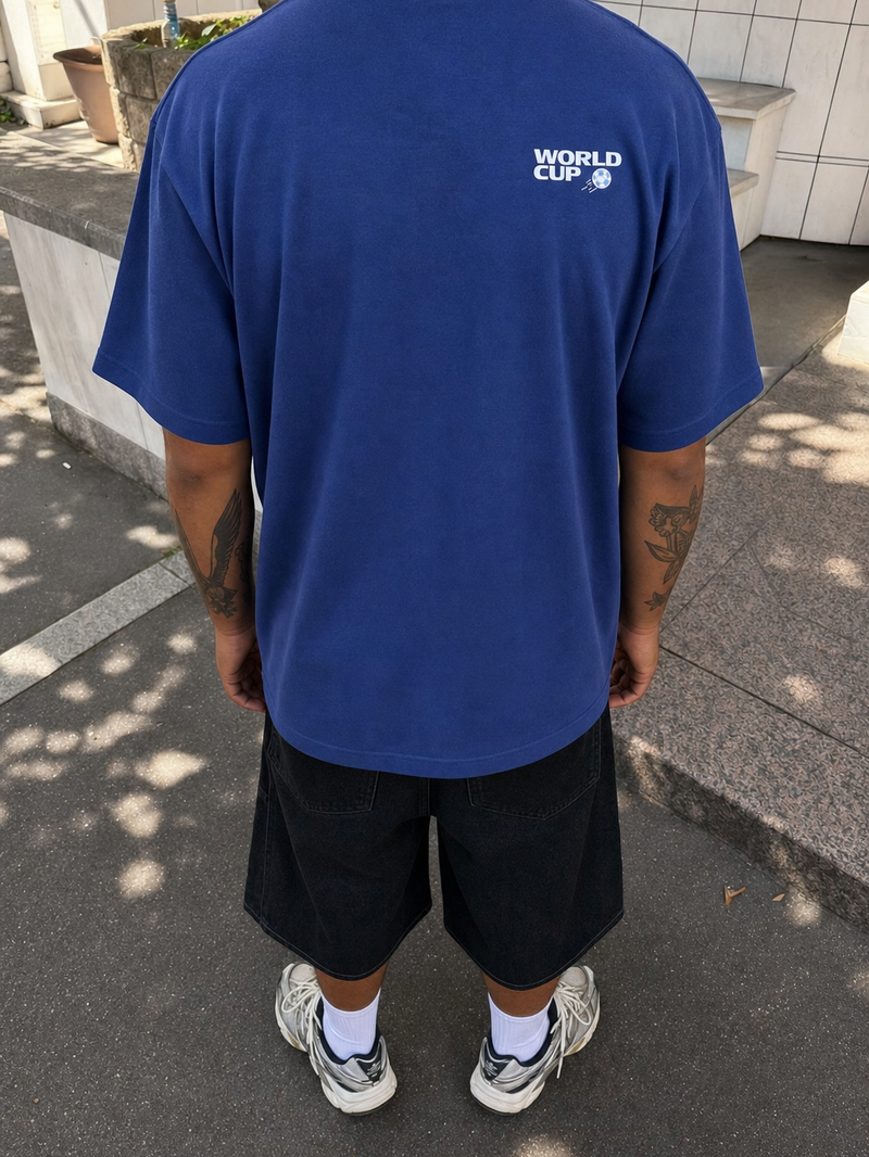 Off Supply Trophy 26 Blue T-Shirt – model back