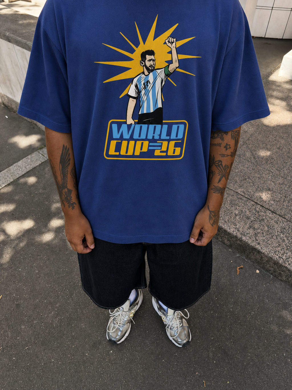 Off Supply World Cup Glory Blue T-Shirt – model front