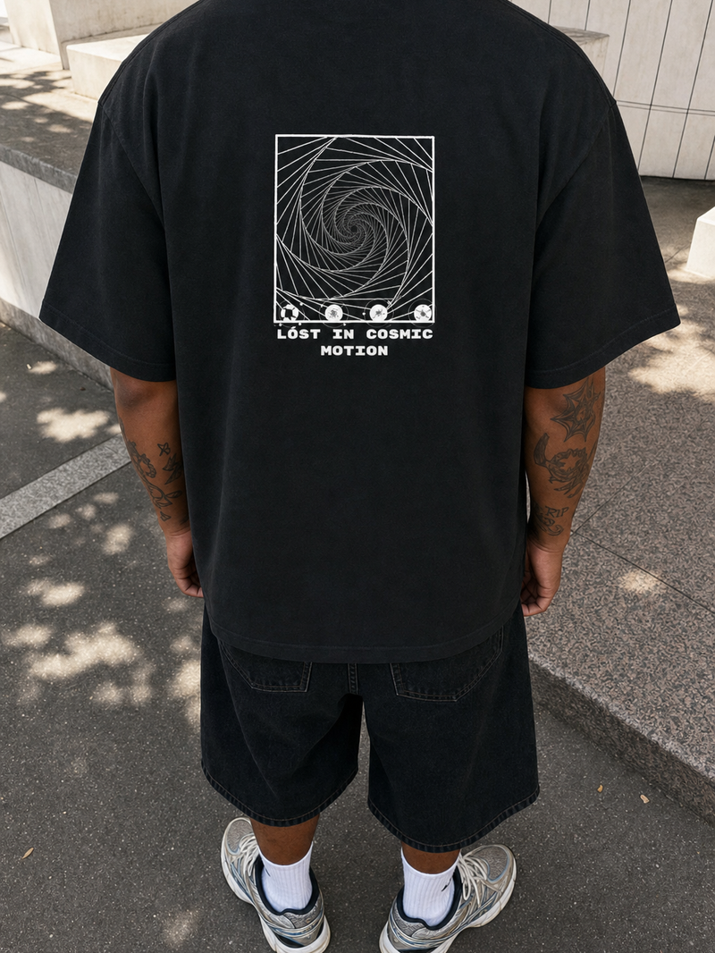 Off Supply Black hole T-shirt Black – model back