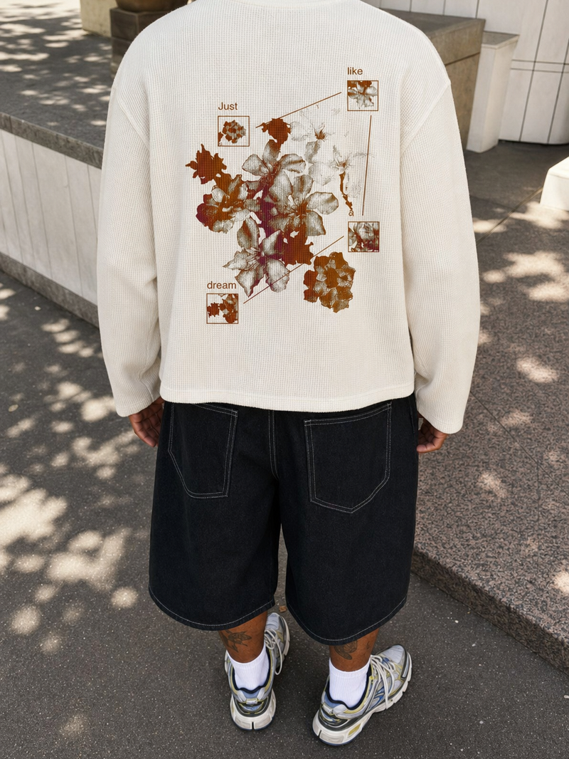 Off Supply Bloom & Beyond Off White Waffle T-shirt – model back