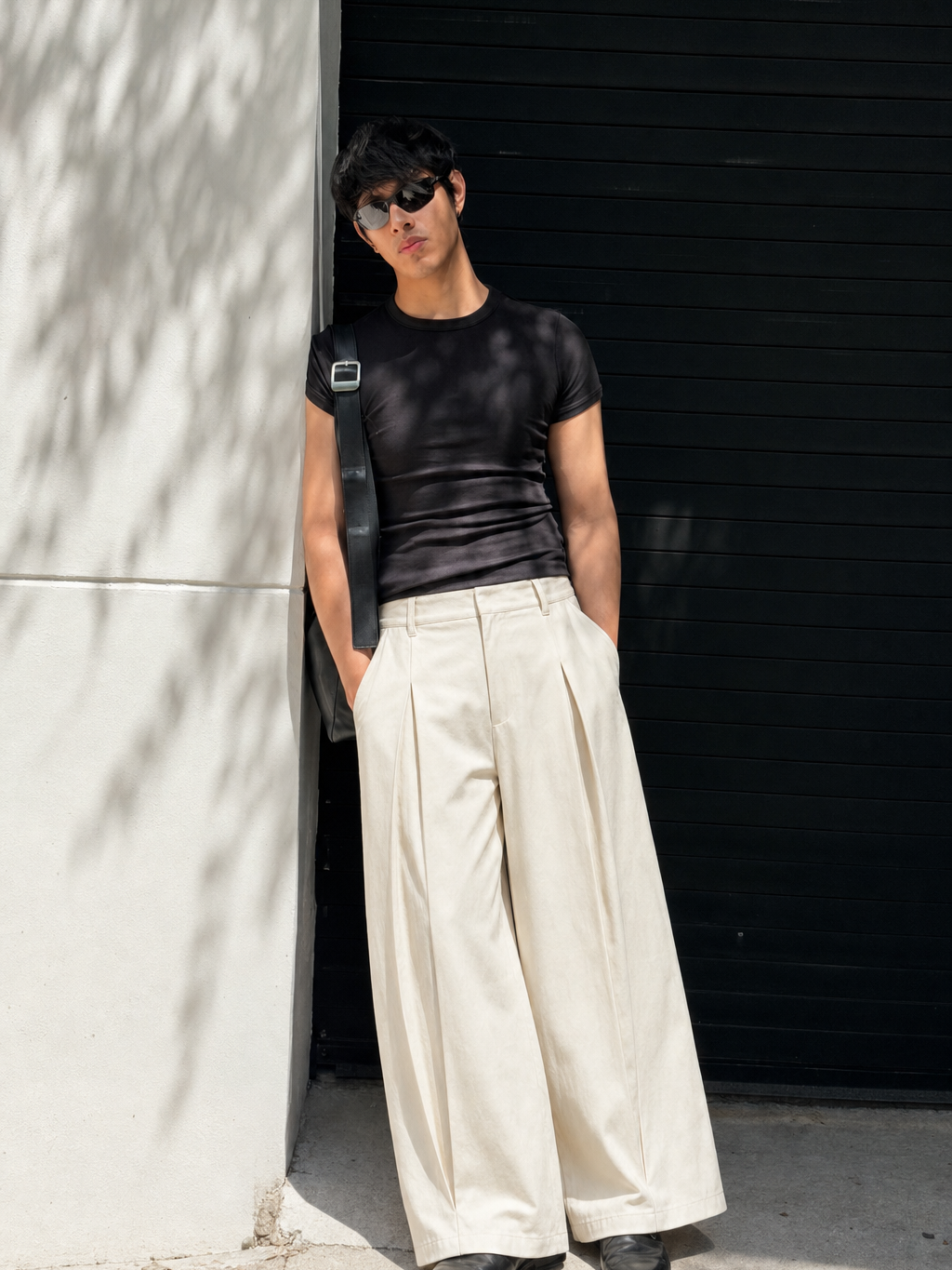 Off Supply Monument Ivory Pants – model front